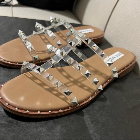 Steve Madden Clear Studded Sandals Size 9 Averill - Picture 3 of 4